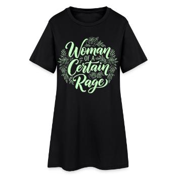 Slogan féministe : Chemise pour femmes fortes - Robe T-shirt Femme - noir - Devant
