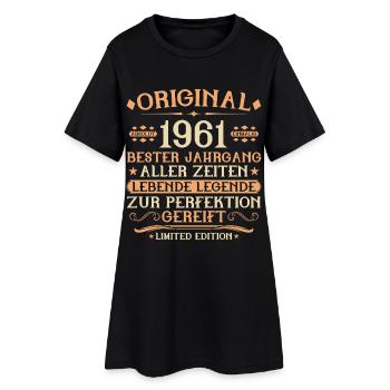 1961 Geboren Lebende Legende 65. Geburtstag - Frauen T-Shirt-Kleid - Schwarz - Vorne