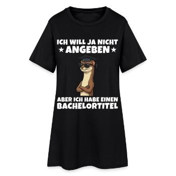 Bachelortitel geschafft Wiesel Studium Abschluss - Frauen T-Shirt-Kleid - Schwarz - Vorne