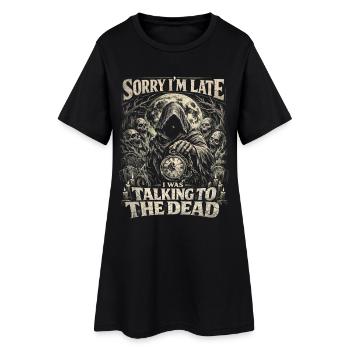 Friedhof Humour gothique Je parlais aux morts - Robe T-shirt Femme - noir - Devant