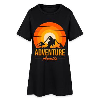 Adventure Awaits Peak Sunset - Women’s T-Shirt Dress - black - Front