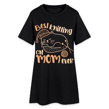 Meilleure maman de chat tricotée de tous les temps - Robe T-shirt Femme - noir - Devant
