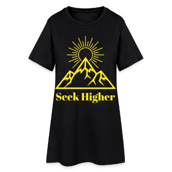 Cherchez une lueur sommitale plus élevée - Robe T-shirt Femme - noir - Devant