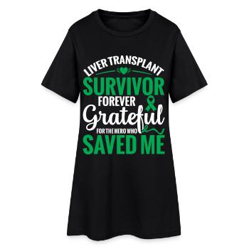 Transplantation hépatique Don d’organes - Robe T-shirt Femme - noir - Devant
