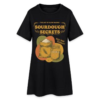 Sourdough Secrets Bread Baking Starter Baker - Women’s T-Shirt Dress - black - Front
