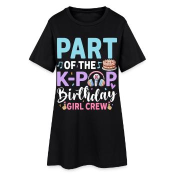 Membre de l’équipe des filles d’anniversaire K-Pop - Robe T-shirt Femme - noir - Devant