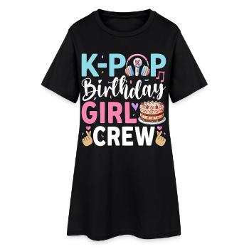 Équipe des filles d’anniversaire K-Pop - Robe T-shirt Femme - noir - Devant