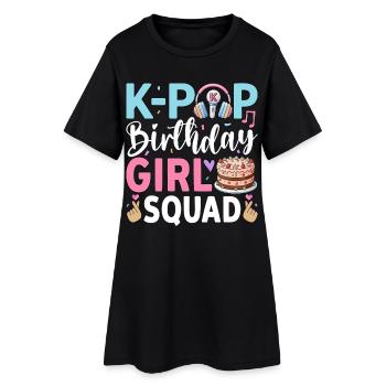 Escouade des filles d’anniversaire K-Pop - Robe T-shirt Femme - noir - Devant