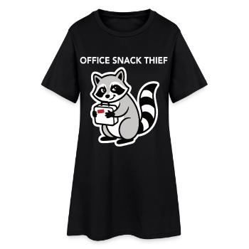Humour de bureau Voleur de snacks Raton laveur au bureau - Robe T-shirt Femme - noir - Devant