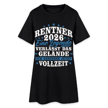 Rentner 2026 Rente Ruhestand Geschenk - Frauen T-Shirt-Kleid - Schwarz - Vorne