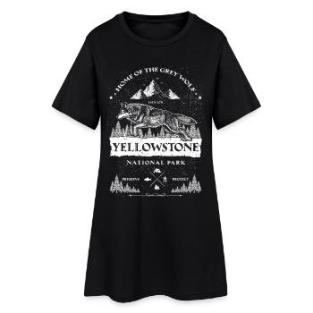 Heimat des Grey Wolf Yellowstone Nationalparks 1872 - Frauen T-Shirt-Kleid - Schwarz - Vorne
