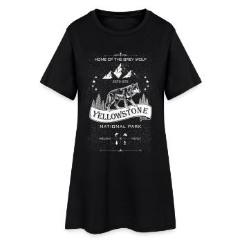 Buffle duveteux du parc national de Yellowstone - Robe T-shirt Femme - noir - Devant