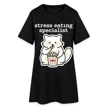 Raton laveur spécialiste de la mangeur par stress - Robe T-shirt Femme - noir - Devant