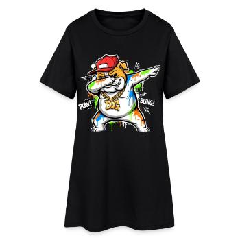 Cool Dog Dab Pose for Dog Lovers Hip Hop - Women’s T-Shirt Dress - black - Front