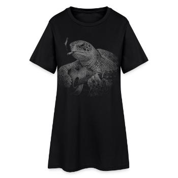 Turtle Night Guitar - Women’s T-Shirt Dress - black - Front