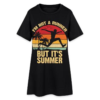 Je ne suis pas un coureur, c’est l’été - Robe T-shirt Femme - noir - Devant