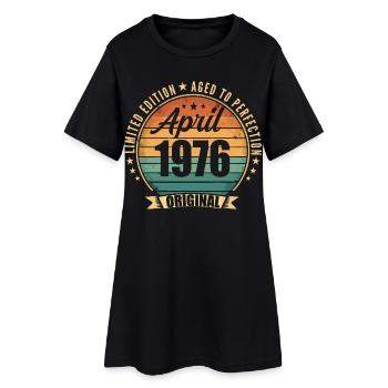 Cadeau d’anniversaire rétro vintage de Avril 1976 - Robe T-shirt Femme - noir - Devant