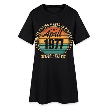 Cadeau d’anniversaire rétro vintage de Avril 1977 - Robe T-shirt Femme - noir - Devant