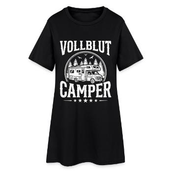 Chemise campeur pour les vrais fans de camping - Robe T-shirt Femme - noir - Devant