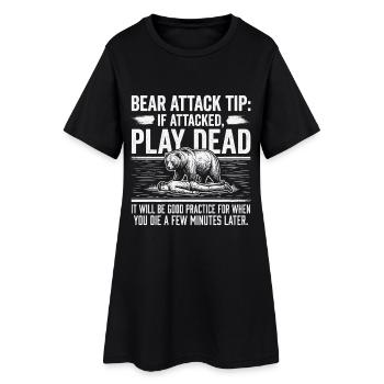 Bear Humor Shirt for Outdoor Fans - Women’s T-Shirt Dress - black - Front