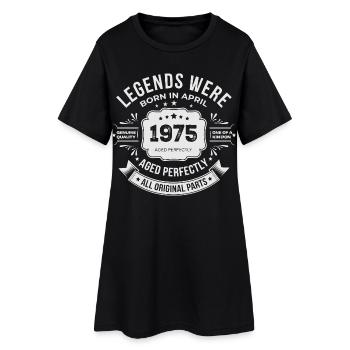 Cadeau Anniversaire Avril 1975 - Robe T-shirt Femme - noir - Devant