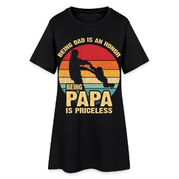 Papa Pride Sunset Rétro - Robe T-shirt Femme - noir - Devant