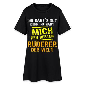 Ruderer Geschenk - Frauen T-Shirt-Kleid - Schwarz - Vorne