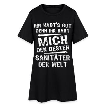 Sanitäter - Frauen T-Shirt-Kleid - Schwarz - Vorne