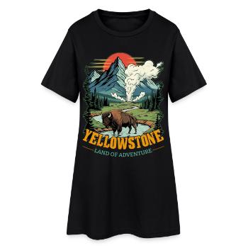Terre de l’Aventure Parc national de Yellowstone - Robe T-shirt Femme - noir - Devant