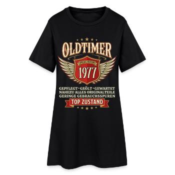 Oldtimer Jahrgang 1977 Geburtstag Top Zustand - Frauen T-Shirt-Kleid - Schwarz - Vorne