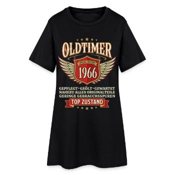 Oldtimer Jahrgang 1966 Geburtstag Top Zustand - Frauen T-Shirt-Kleid - Schwarz - Vorne