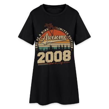 2008 Jahrgang Vintage Geburtstag Geschenk Retro - Frauen T-Shirt-Kleid - Schwarz - Vorne
