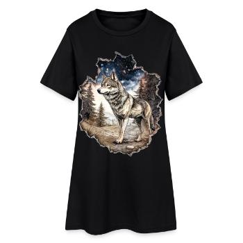 Ciel étoilé du loup - Robe T-shirt Femme - noir - Devant