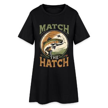 Pêche à la mouche Match Pêcheur à la mouche The Hatch - Robe T-shirt Femme - noir - Devant