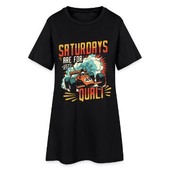 Les samedis de course automobile sont dédiés aux qualifications - Robe T-shirt Femme - noir - Devant