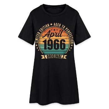 Cadeau d’anniversaire rétro vintage de Avril 1966 - Robe T-shirt Femme - noir - Devant