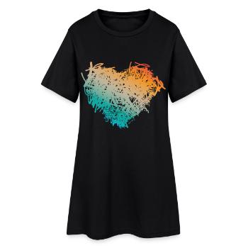 Heart - Women’s T-Shirt Dress - black - Front