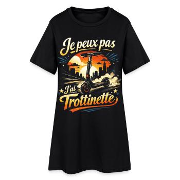 Je peux pas J'ai Trottinette - Robe T-shirt Femme - noir - Devant