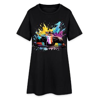Course Race Car Speed Coloré Splash Art Racer - Robe T-shirt Femme - noir - Devant
