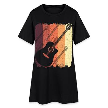 Guitare acoustique sur Sunset Stripes - Robe T-shirt Femme - noir - Devant