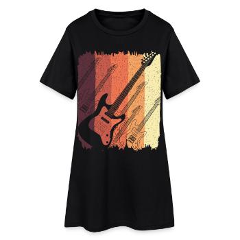 Guitare électrique rétro Sunset Stripes - Robe T-shirt Femme - noir - Devant
