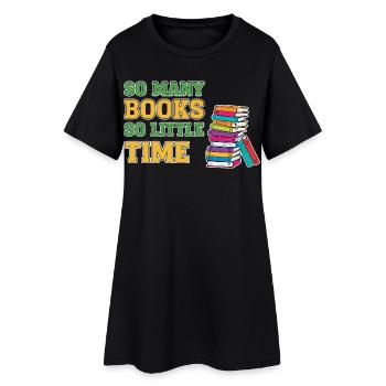 Bücherwurm Lesen Buch - Frauen T-Shirt-Kleid - Schwarz - Vorne