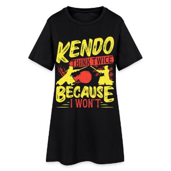 Kendo-Training Shinai Ninja Sinobi Schwertkämpfer Kendo - Frauen T-Shirt-Kleid - Schwarz - Vorne