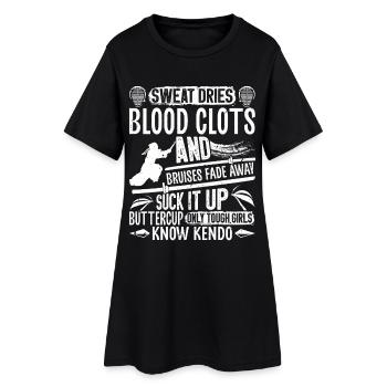 Kendo Sinobi Japanisches Kampfsporttraining - Frauen T-Shirt-Kleid - Schwarz - Vorne