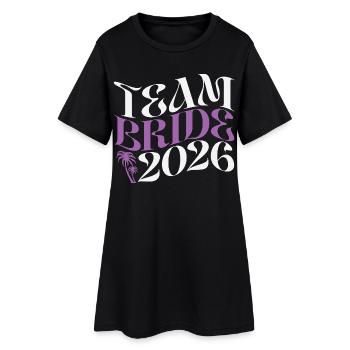 Équipe Mariée et enterrement de vie de jeune fille 2026 - Robe T-shirt Femme - noir - Devant