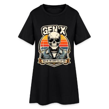 Skull Sunset Denim Rider - Frauen T-Shirt-Kleid - Schwarz - Vorne