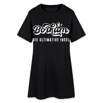 BORKUM DIE ULTIMATIVE INSEL Lustiges - Frauen T-Shirt-Kleid - Schwarz - Vorne
