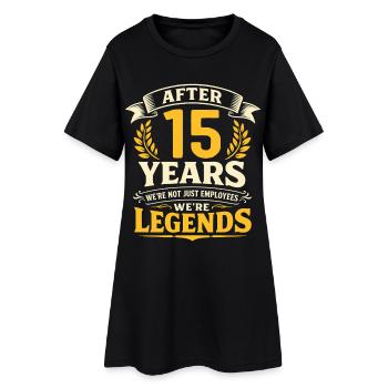 15 Year Company Anniversary Service Anniversary Work - Women’s T-Shirt Dress - black - Front