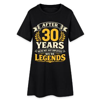 30 Year Company Anniversary Service Anniversary Work - Women’s T-Shirt Dress - black - Front