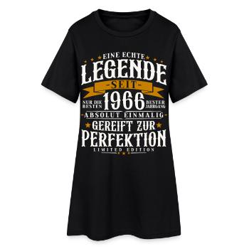 Jahrgang 1966 geboren Legenden Geburtstag Geschenk - Frauen T-Shirt-Kleid - Schwarz - Vorne